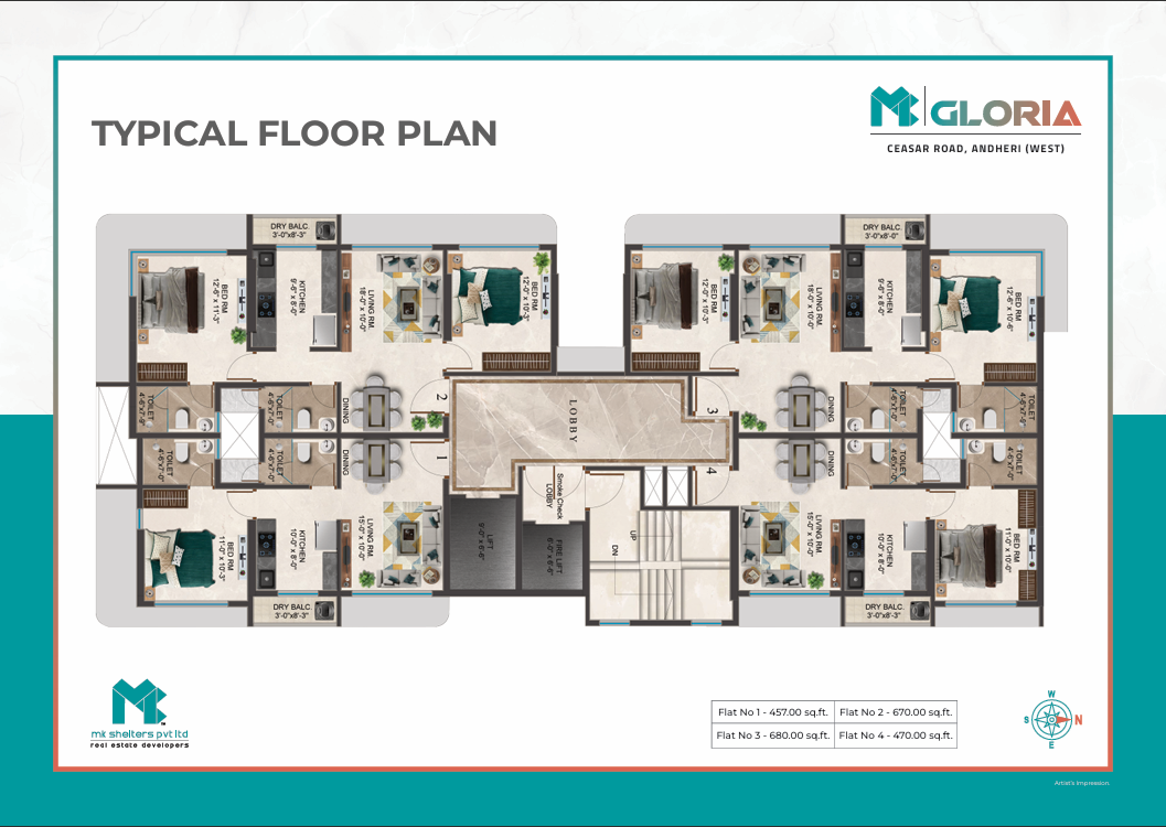 MK Gloria consolidated floor plan showing all residential layouts